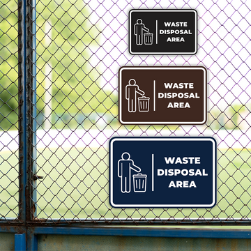 Signs ByLITA Classic Framed Waste Disposal Area Door or Wall Sign Easy Installation | Health And Safety | Building And Hospitality Signs